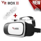 3D VR Box Virtual Reality Glasses Cardboard Movie Game for Samsung and IOS + Controller (Black+White)