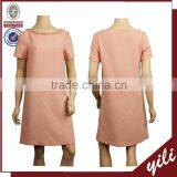 2016 OEM Service Pink Spring Design Short Sleeve Casual Wear Beard Dress thumbnail-1