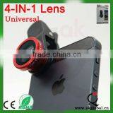 Wholesale 4 in 1 Lens for Iphone Fisheye/macro/wide Angle Cpl Filter Prism Lens