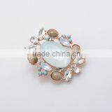 New Fashion Women Natural Stone Brooch Pins With Crystal Brooches Pendant thumbnail-5