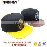 Wholesale Leather Brim Custom Flat Bill Hats Caps thumbnail-2