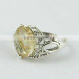 Big Dreams !! Golden Rutile 925 Sterling Silver Ring, Gemstone Silver Jewellery, Fine Silver Jewellery thumbnail-3