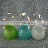 Ocean Series Glass Candle Holder With Handle, Glass Jar Lantern, Use in Garden, Good for Decor