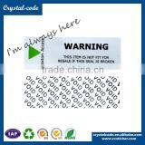 Product Sticker Printing Anti-theft Adhesive Warranty Void if Broken Void Sticker Quality Choice