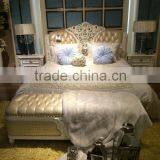 Royal Luxury Wooden Bed Type Bedroom Furniture Bed Bedside Table thumbnail-1