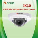 1.3MP Sony HD network onvif IP Vandal proof IK10 audio alarm POE cctv mini dome camera