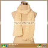 Soft White Solid Color Warm Long Faux Mink Fur Scarf Wrap