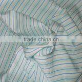 Blue and White Striped Printed 100% Cotton Poplin Fabric