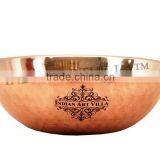 Copper and Stainless Steel Serving Kadai Dinner Restaurant Ware Serving Dish No.2