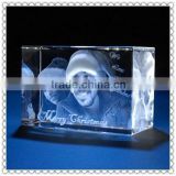 Laser Clear 3D Photo Crystal Cube For Souvenirs