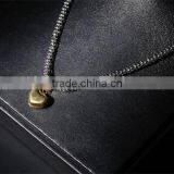 Fashion Accessories Latest Silver Stainless Steel Chain Gold Heart Pendant Necklace thumbnail-3