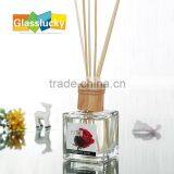 Transparent Diffuser Galss Bottle Square Design for Home Decor Wholesale