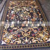 Marble Inlay Dining Table Top Pietra Dura Black Marble Table Top thumbnail-6