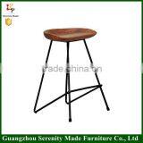 2016 Hot Sale Modern Design Replica Furniture Wooden Bar Stool Modern Supplier With Metal Base