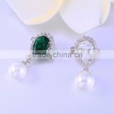 Elegant emerald pearl brooth wholesale price,high quality brooth alloy material