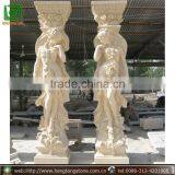 Yellow Marble Pillar For Gargen Using