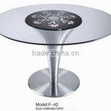 Modern Stainless Steel Base Dining Room Table LQ-F42 thumbnail-1