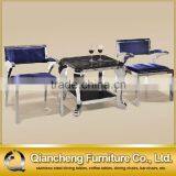 Black Marble Side Table With Silver Stainless Steel Frame for Wholesale thumbnail-1