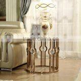 Gold Marble Top Metal Side Table thumbnail-1