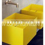 100% Acrylic Solid Surface Colorful Corian Made Bathroom Vanity thumbnail-1