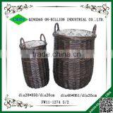 Cheap Dark Brown Wicker Laundry Basket With Handles thumbnail-1