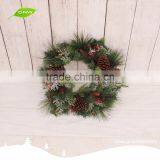GNW CHWR-1605012 Customized Promotional Wholesale Christmas Decoration Green Christmas Wreath thumbnail-2