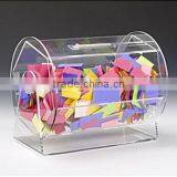 Acrylic Raffle Drum With Locking Door, Countertop - Clear thumbnail-1