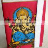 Pocket Handcrafted Leather Writing Journal With Handmade Paper 5x3.5 - Leather Log - Red thumbnail-1