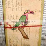 Handmade Hardcover Bird Printed Thread Closure Notebook thumbnail-1