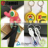 Custom Company Website Embossed Logo Two Sided Custom Rubber Keychain