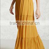 Yellow Color Stitching Design Full Fashion Latest Style Skirts thumbnail-2