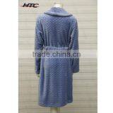 Women Jacquare Coral Fleece Ladies Long Bathrobes thumbnail-2