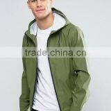 Custom Best Price High Quality New Design Durable 100% Polyurethane Smooth Drawstring Hood Green Casual Men Wind Jacket thumbnail-1