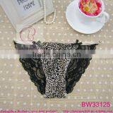 New and Hot Fashion Sexy Leopard Underwear With Back Transparent Black Lace Bikini Underwear