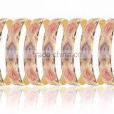 20 MM Three Tone Plated Side Machine Cut Bangles thumbnail-1