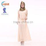 Zakiyyah 690 Muslim Plus Size Long Dress With Belt Silk Route Abaya in Solid Color Women Clothing in Malaysia thumbnail-2