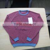 New Season 2014 Purple Body With Blue Neck Ribs Pullover Casual Men Knitted Sweater Men thumbnail-1
