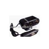 1 to 2 Socket + One USB Port Cigarette Lighter Adapter