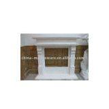 white marble fireplace with square pillar in simple style (L120cm)