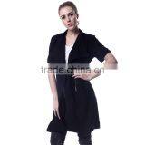 Spring Women's Casual Trench Coat Solid Long Sleeves Turn-down Collar Outerwear Open Stitch Thin Loose Coat thumbnail-5