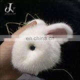 Wholesale Real Mink fur Ball Keyring Cute Rabbit Modelling Bag Keychain