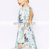 Without Dress Sexy Girls Photo Women Floral Printed Patterned Skater Dress thumbnail-2
