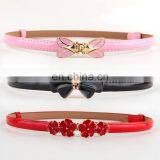 Hot Pink Bow Strap Belt Flower Buckle Adjustable Waist Belts For Dress thumbnail-1