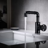 Industrial Style Basin Faucets black colour cold hot water wholesale price