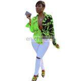 2020 New Design Women's Clothing Loose Graffiti Pri-nted Casual Shirts Irregular Button Blouses Ladies Tops thumbnail-3