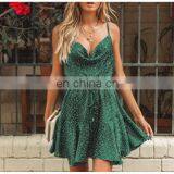 New Women's EBay Hot Sale Explosion-proof Sleeveless Sling Deep V-neck Wavelet Dress Factory Direct Wholesale thumbnail-5