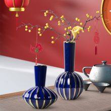 Chinese Jingdezhen Electroplate Red Blue White Green Ceramic Flower Vase For Dining Room Decor