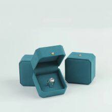 New Octagonal Super Fiber Jewelry Packing Box Ring Earring Necklace Bracelet Box With Custom Logo. thumbnail-5