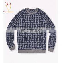 Mens Fashion Crewneck Merino Sweater Stripe Pullover thumbnail-5
