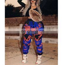 Clothing Wholesale Custom LOGO High Waist Slimming Casual Sports Printing Contrast Color Pants Fashion Trend Women's Trousers thumbnail-2